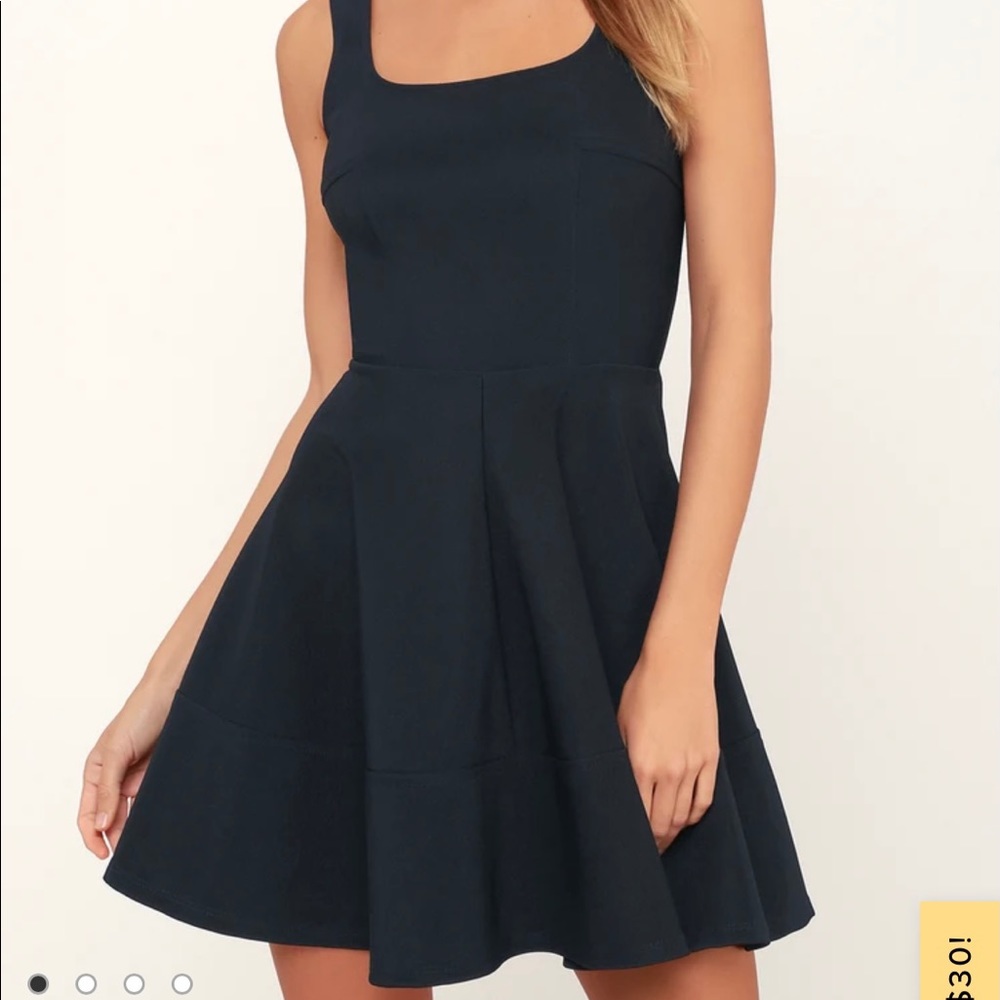 Lulus Navy Blue Scoop Neck Dress